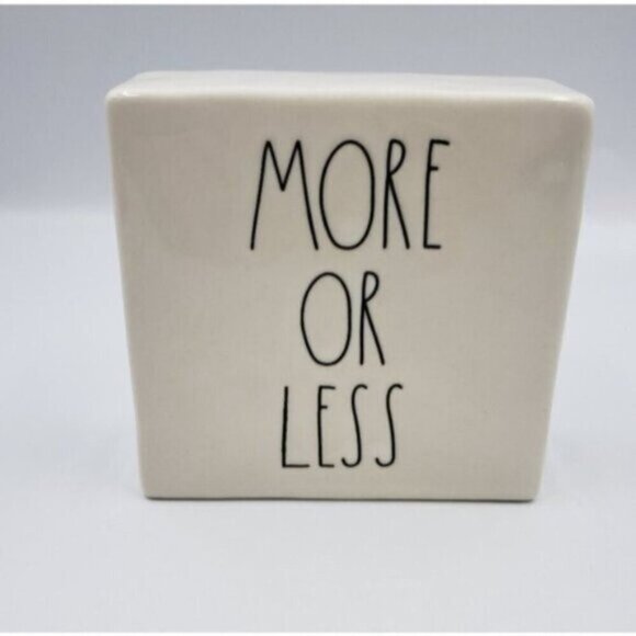 Rae Dunn Square Decor More or Less Less is More One Piece - Picture 3 of 12